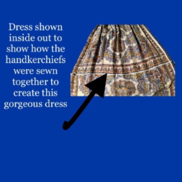 Vintage 1970’s BOHO Handmade Handkerchief Dress - Picture 4 of 4
